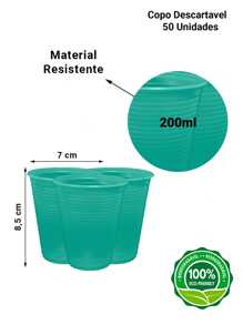 50 pçs Copo Colorido 200ml Festa Candy Colors Bio - Verde Menta - Visão 2