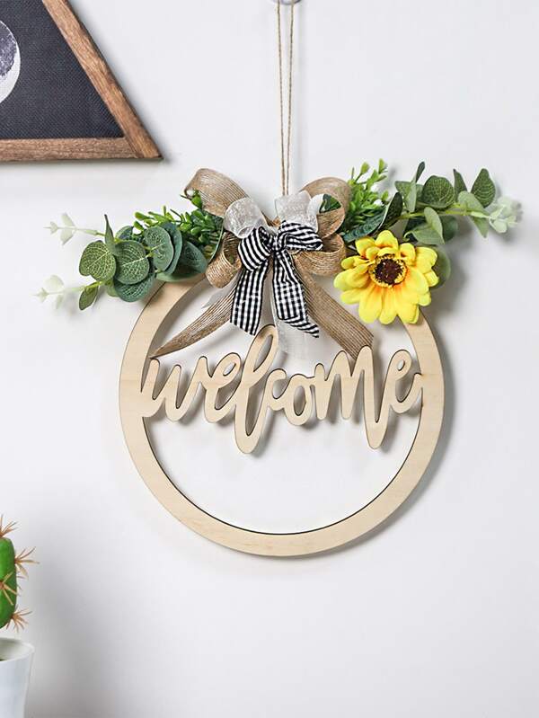 1pc Fashionable Wooden Wall Decor "Welcome" Sign