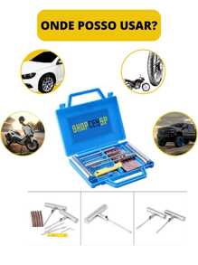 Reparo De Pneu Maleta Metal Remendo De Pneus Carro E Moto Sem Câmara De Ar Profissional NR-81 - KIT REPARO PNEU+MALETA-NR-81 - Visão 3