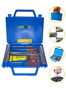 Reparo De Pneu Maleta Metal Remendo De Pneus Carro E Moto Sem Câmara De Ar Profissional NR-81 - KIT REPARO PNEU+MALETA-NR-81 - Visão 1