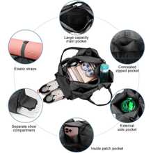 Gym Bag Travel Bag Women Men Travel Duffel Bag With Shoes Compartment Sports Gym Tote Bag Weekend Bag Overnight Bag Yoga Mat Bag For Swimming, Basketball Black