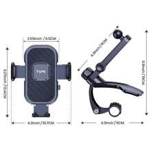 TOPK Phone Mount for Car Dashboard , 360 Degree Adjustable Cell Car Phone holder with Anti-slip Silicone Clip [Multi-Angles&Stable] for All Smartphone - Black - View 9