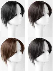 劉海髮夾劉海法語劉海髮夾空氣劉海假髮適合女士夾在空氣劉海平底劉海接髮適用於日常穿著12寸黑色棕色的 - 黑色 - 查看 5