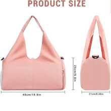 Gym Bag Travel Bag Women Men Travel Duffel Bag With Shoes Compartment Sports Gym Tote Bag Weekend Bag Overnight Bag Yoga Mat Bag For Swimming, Basketball Pink