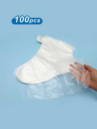 100入組一次性腳膜保濕腳保護裝置塑膠腳治療套