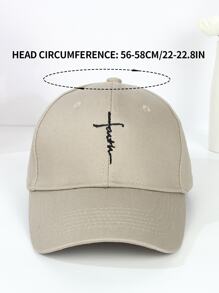 1頂中性信仰刺繡棒球帽,可調節的爸爸帽,嘻哈休閒帽 - 卡其色 - 查看 4