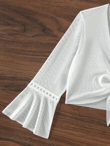 Kimono blanco corto - ropa japonés tradicional - Blanco - Ver 3