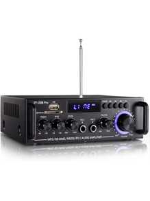 车载功放蓝牙接收器音频放大器2声道HiFi迷你功放家庭影院立体声接收器 - 黑色 - 查看 10