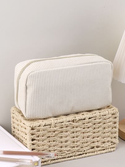 1/2pcs Solid Color/Plaid Multi-Functional Pencil Case, Diamond Pattern Large Capacity Pencil Box, Stationery Pouch, Fuzzy Student Pencil Case, Pencil Bag, Backpack