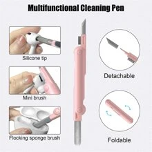 1 Bộ vệ sinh điện tử 7 trong 1, Bộ vệ sinh bàn phím có bàn chải, Bút vệ sinh 3 trong 1 Tương thích với Airpod Pro, Bộ vệ sinh đa chức năng cho tai nghe, bàn phím, máy tính xách tay, điện thoại, màn hình máy tính - Hồng - Xem 4