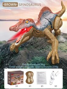 1 hộp Đồ chơi điện Điều khiển từ xa Hình khủng long, Tiếng gầm Velociraptor & Mô hình động vật mô phỏng ánh sáng Spinosaurus Thời kỳ kỷ Jura Quà tặng sinh vật thời tiền sử cho bé trai 3-12 tuổi, Có thể sạc lại, Bộ điều khiển từ xa Yêu cầu pin thông thường (Không bao gồm pin), Màu nâu - màu nâu - Xem 8