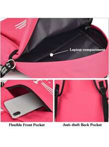 Mochila Escolar Con Bolso Minimalista Mochila Lindo Cat Mochila Gatito Miau Miau - verde menta - Ver 4