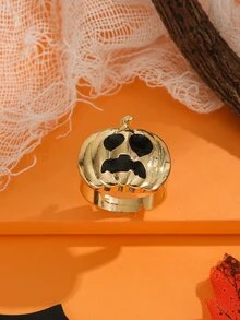 1pc Women's Halloween Pumpkin Ring - Multicolor - View 4