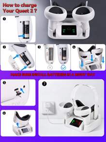 Charging Station For Oculus Meta Quest 2 - Powerful Magnetic Design - Perfect Charging Solution For Quest 2 - Must-Have Accessory For Any Quest 2 Owner - White - View 7