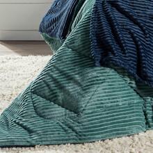 Kit Coberdrom Canelado Dupla Face Denver KING SIZE 03 Peças - Edredom Cobertor em Manta Microfibra Canelada Quente Macia Mantinha Coberta Listrada Casal Decoração Inverno Luxo