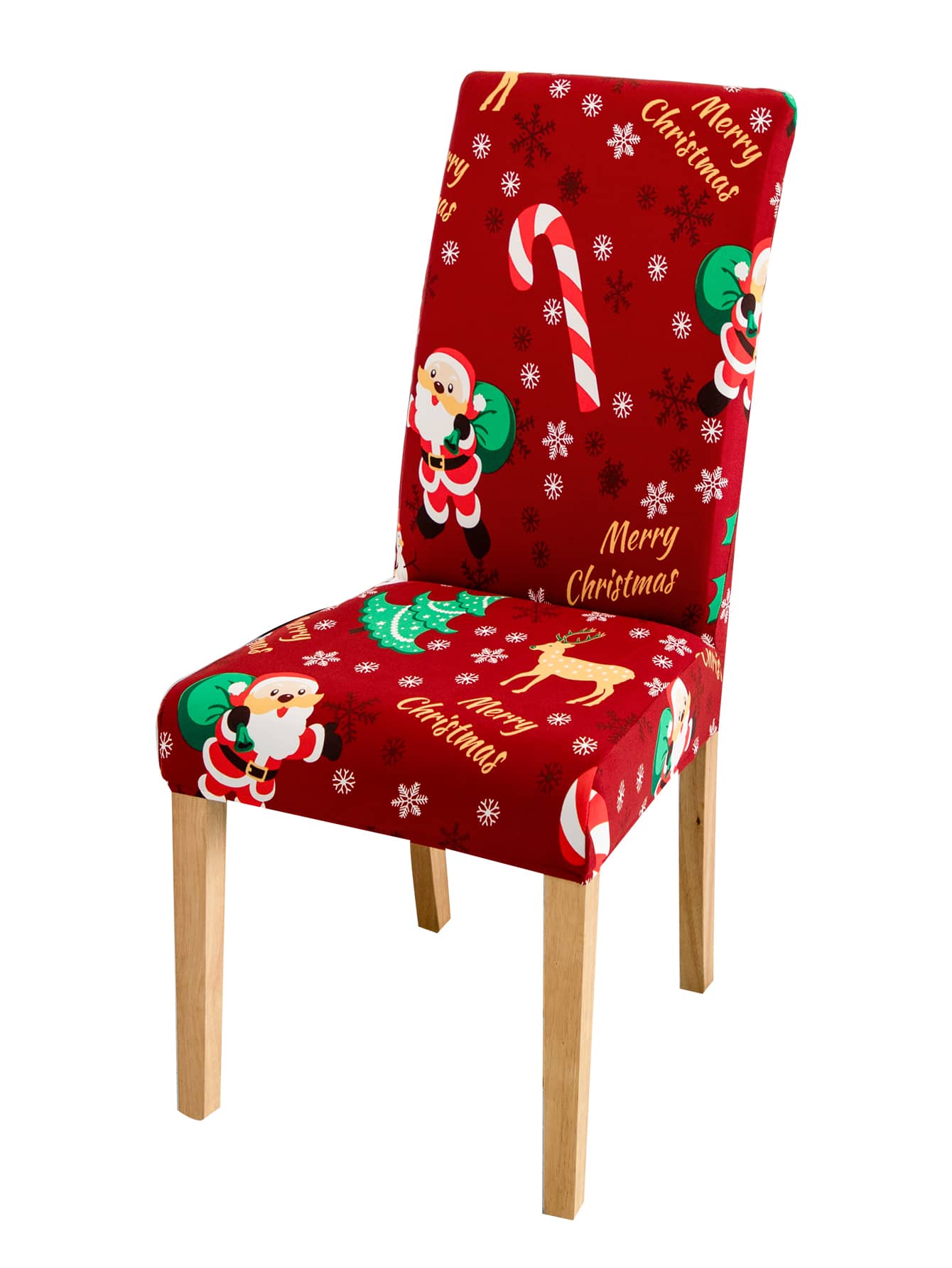 1/4/6 szt. Pokrowce na krzesła z nadrukiem dzwonka choinkowego Świętego