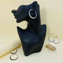 Stylish And Minimalist Hoop Earrings, Suitable For Daily Wear - Baby Blue - View 5