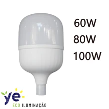Lâmpada Led Bulbo 60w, 80w, 100w E27 Bivolt Branco Frio 6000K - Branco - Visão 1