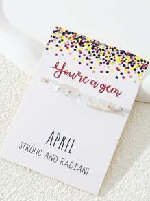 1pc Fashionable Stone Decor String Bracelet For Women For Birthday Gift - Navy Blue - View 2