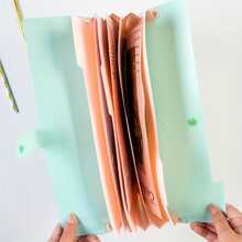 Folder A4 Test Paper Classification Data Storage Artifact Multi-functional File Folder PP Data Book Loose-leaf Test Paper Folder Accordion Bag - Blue - View 5