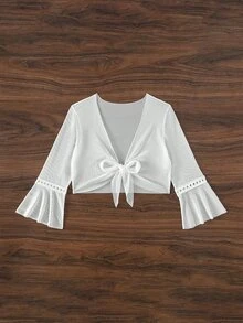 Kimono blanco corto - ropa japonés tradicional - Blanco - Ver 4
