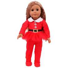 適用於春/秋/冬季的聖誕娃衣服,長袖聖誕老人服裝(不包括娃娃)