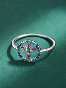 Runder Ring Damen 925 Sterling Silber - Verschiedenfarbig - Übersicht 3