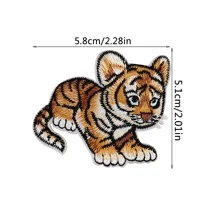 3pcs Set Tiger Embroidered Cloth Patches, Cute Animal Design Iron On Patches For Clothing, Jacket, S, DIY Decor Accessories