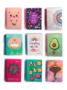 Libretas profesional de CUADRO CHICO 100 hojas decoradas pasta dura IdeasHJ - Rosa coral - Ver 1