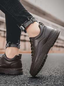 Men's Black Casual Shoes Soft Sole Sports Shoes Autumn & Winter New Arrival - Brown - View 2
