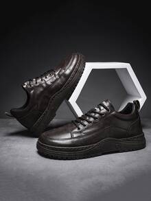 Men's Black Casual Shoes Soft Sole Sports Shoes Autumn & Winter New Arrival - Brown - View 1