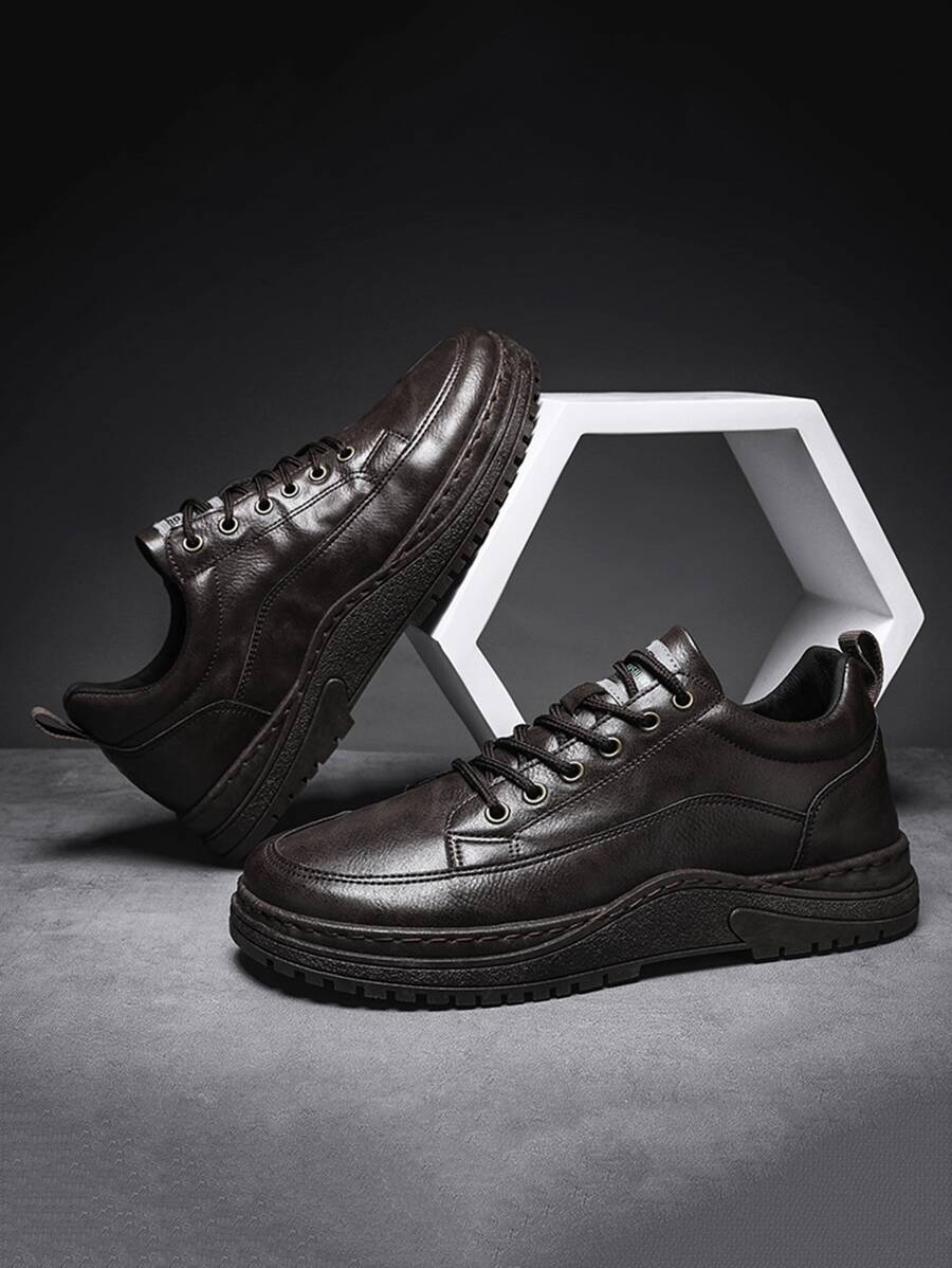 Men's Black Casual Shoes Soft Sole Sports Shoes Autumn & Winter New Arrival - Brown - View 1