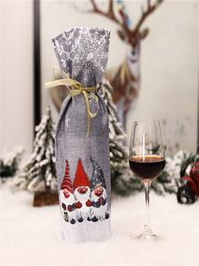 TYFYO 1pc Christmas Forest Man Pattern Printed Wine Bottle Cover, Santa Claus Table Decoration And No Face Man Red Wine Bottle Cover,Christmas - Multicolor - View 7