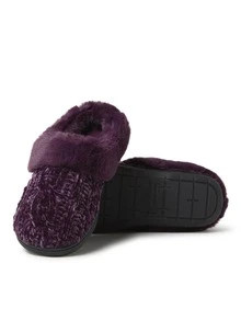 Dearfoams Women's Claire Cable Knit Chenille Clog - Màu tím - Xem 2