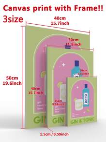 1入綠色帆布牆藝術海報,現代風格印刷品,適用於卧室客廳裝飾美學,配有相框,可直接掛起 - 彩色 - 查看 5