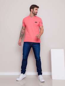 Men T-Shirts - Màu Hồng  San hô - Xem 3