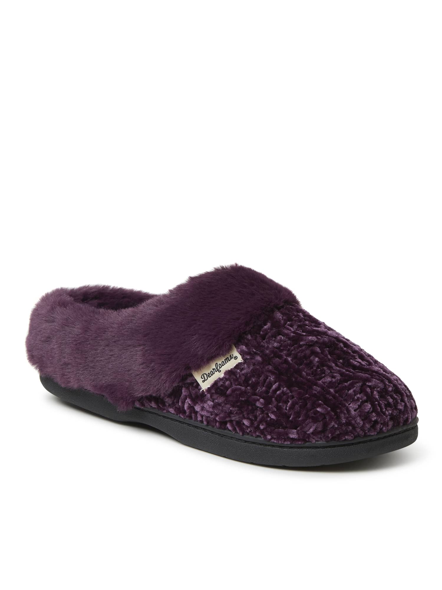 Dearfoams Women's Claire Cable Knit Chenille Clog - Màu tím - Xem 1