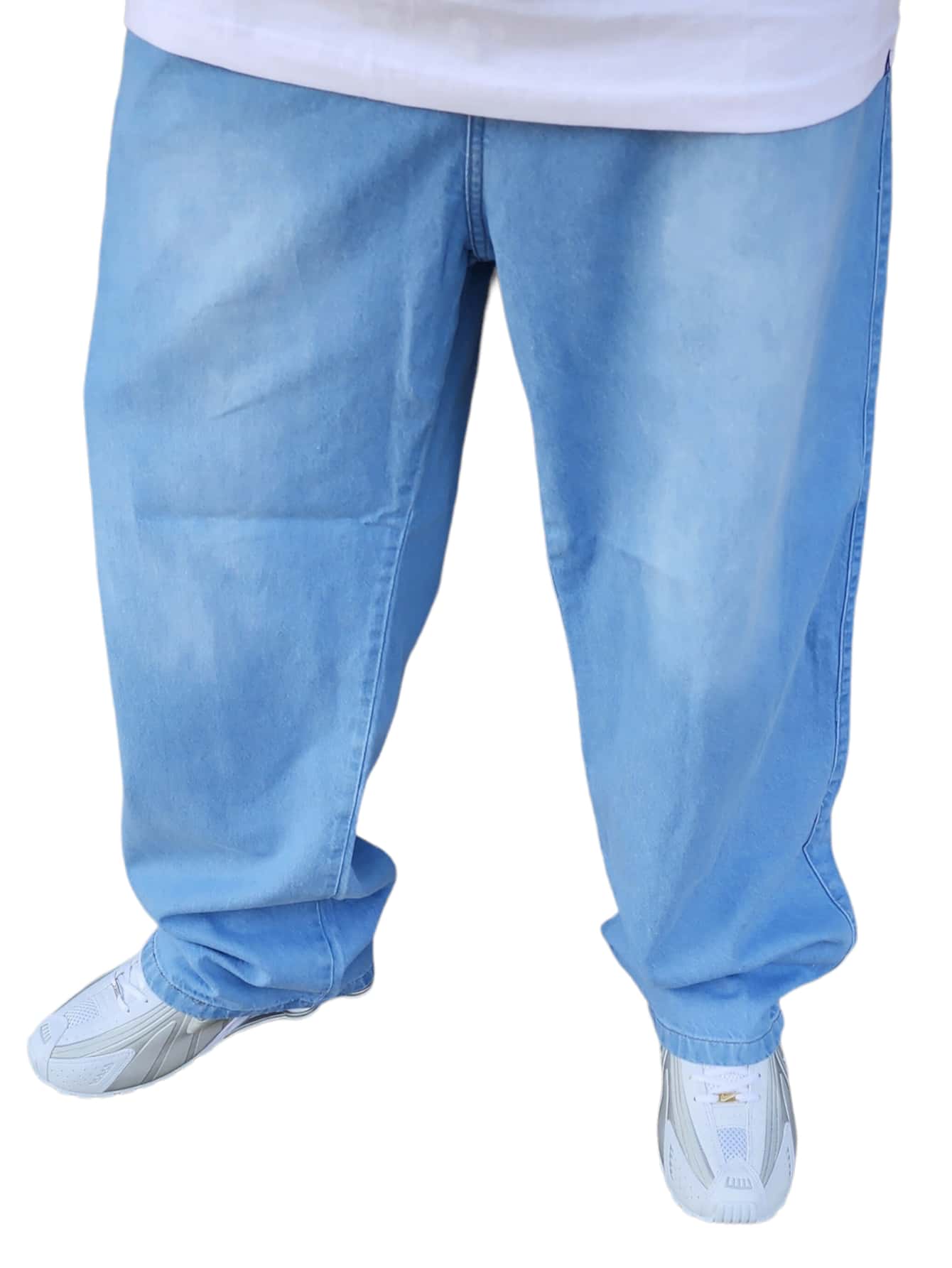Calça jeans balão masculina dazzling 100% jeans original - Azul bebê - Visão 1