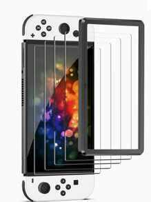 4入組鋼化玻璃屏幕保護貼,配有黑色安裝套件 - 無色 - 查看 1