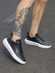 Tênis Casual Masculino Max Estiloso Amortecimento em Bolha Gel Queen - Preto - Visão 3