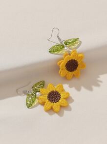 向日葵吊坠耳环 情人节、妈妈、母亲、母亲节、礼物 - 彩色 - 查看 6