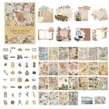 Thủ công Nghệ thuật Phòng trưng bày Loạt Phong cách Retro Tạp chí Hình dán Và Giấy dán Nguyên vật liệu Cắt dán Tài khoản Hand 100 Miếng Già - Nhiều màu - Xem 1
