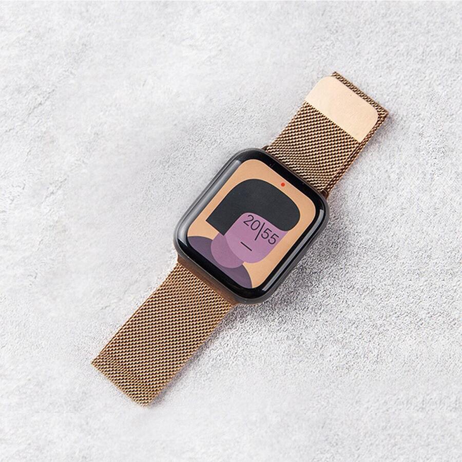 1入組與豪華精鋼金屬手環相容的Apple Watch 38mm 40mm 41mm 42mm 44mm 45mm 49mm系列Ultra SE 9 8 7 6 5 4 3 2 1女裝男裝手環，可磁吸扣與Apple Watch手環兼容 - 玫瑰金 - 查看 1