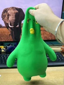 1 pieza Juguete de pez exprimible verde, juguete de alivio de estrés divertido, adecuado para aliviar la presión - Verde - Ver 3