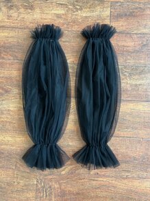1pc Black Mesh Bubble Sleeve Elastic Band Gothic Bride Sleeve Halloween Party Decoration - Black - View 3