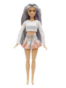 1入組玩偶迷你半身裙,玩具衣服,適合30CM玩偶&1/6bjd - 黑與白 - 查看 3