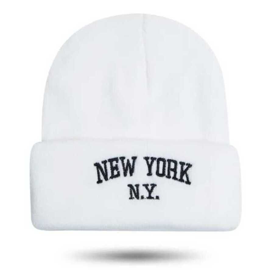 GORRO NEW YORK BORDADO DE FELPA - Blanco - Ver 1