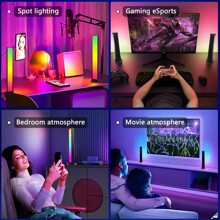 2入組智能LED燈酒吧,RGB小夜燈帶遙控器和APP控制,音樂同步背光適用於遊戲電視臥室裝飾用品,書桌燈 - 彩色 - 查看 7