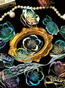 20pcs/pack Twilight Sticker Set, Stay In Flower Sea Series Material For Diy Scrapbooking Decoration - Green - View 4