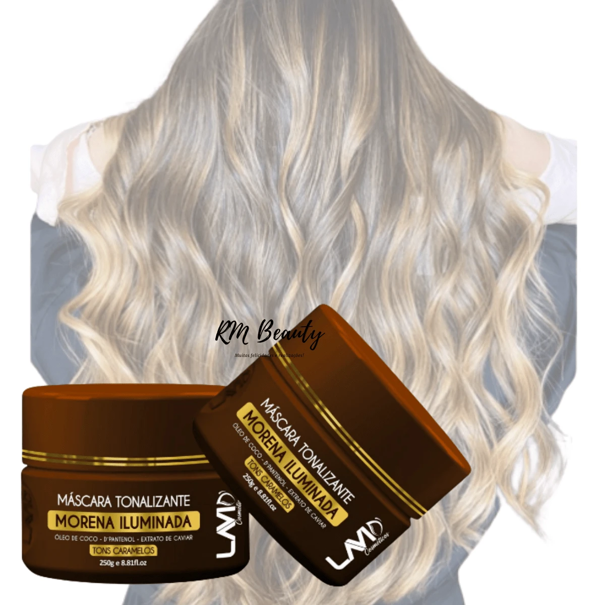 Máscara Tonalizante Premium Morena Iluminada Lavid' 250g Cabelos tons Caramelo - Morena Iluminada - Visão 1